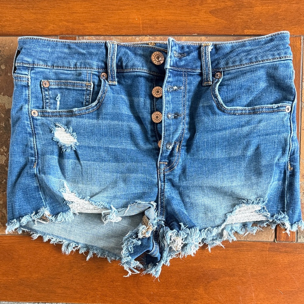 American Eagle Outfitters Distressed Blue Jean Shorts